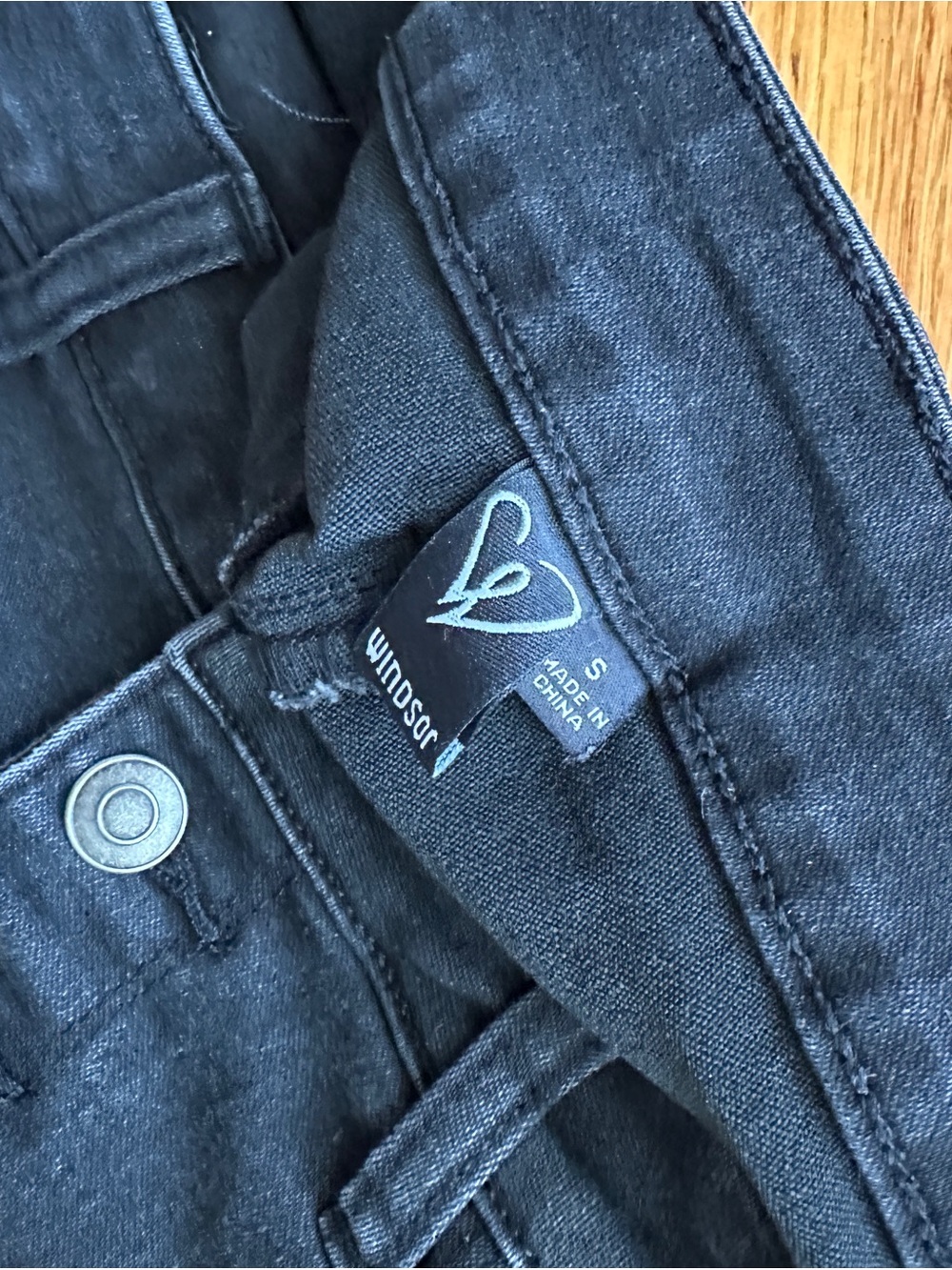 Windsor Black High Waist Distressed Button-Front Shorts